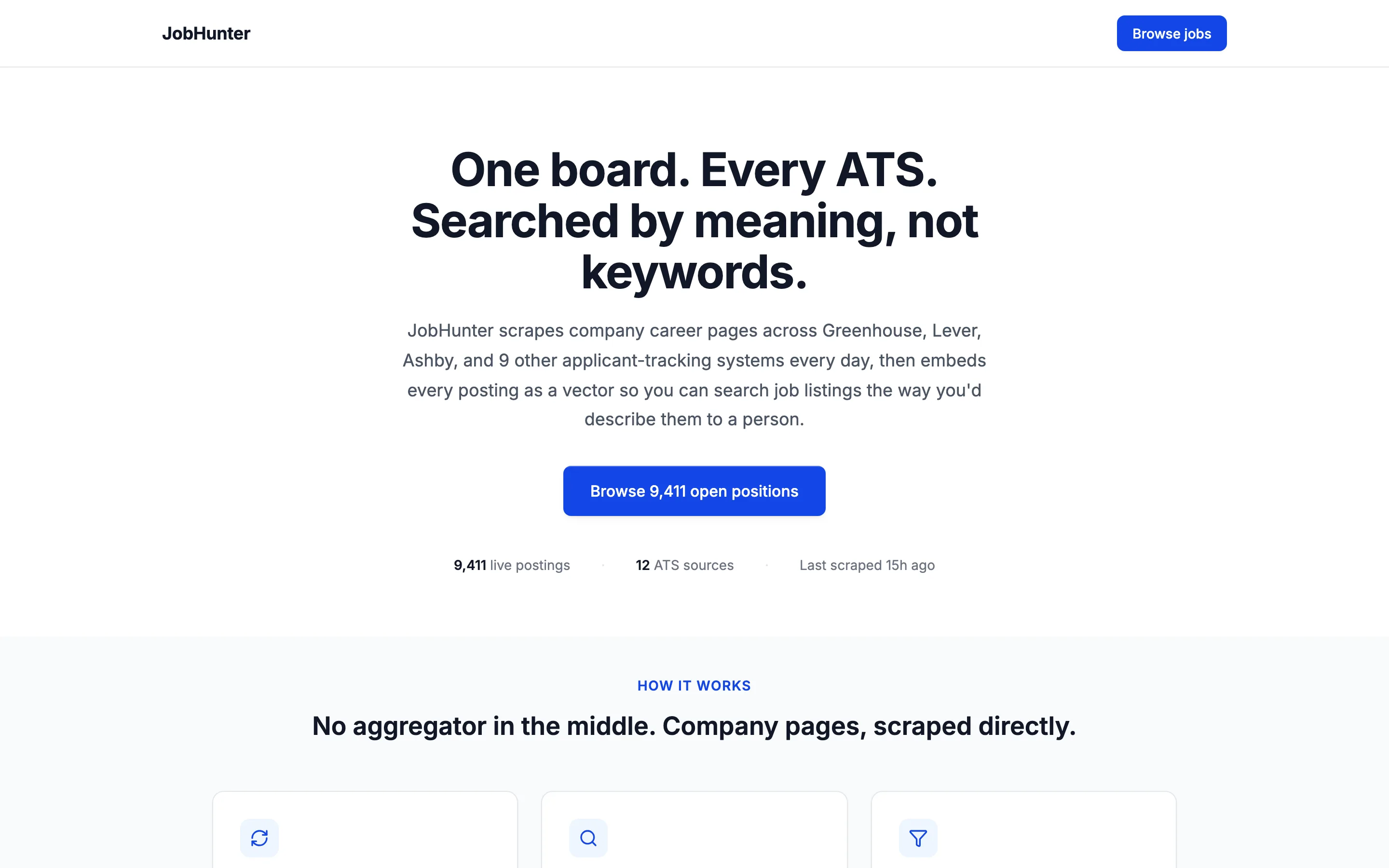 JobHunter interface